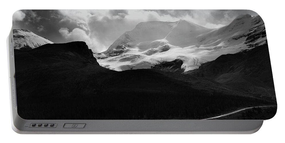 Mount Athabasca Road Portable Battery Charger featuring the photograph Mount Athabasca Road by Dan Sproul