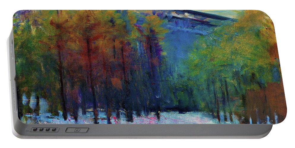 Mount Monadnock Portable Battery Charger featuring the painting Mount Monadnock - Digital Remastered Edition by Abbott Handerson Thayer