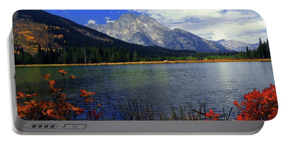 Mount Moran Portable Battery Charger featuring the photograph Mount Moran in the Fall by Raymond Salani III