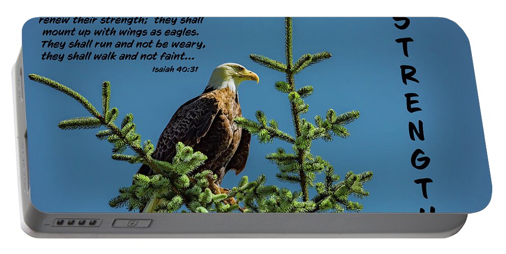 American Bald Eagle Portable Battery Charger featuring the photograph Mount Up With Wings by Marcy Wielfaert