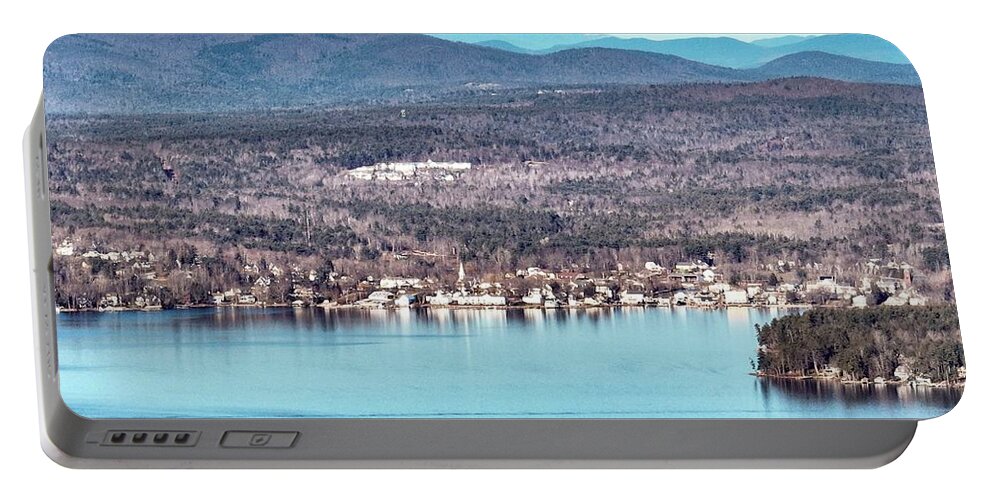  Portable Battery Charger featuring the photograph Mount Washington over Wolfeboro Bay by John Gisis