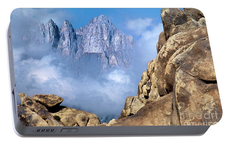 North America Portable Battery Charger featuring the photograph Mount Whitney Clearing Storm Eastern Sierras California by Dave Welling