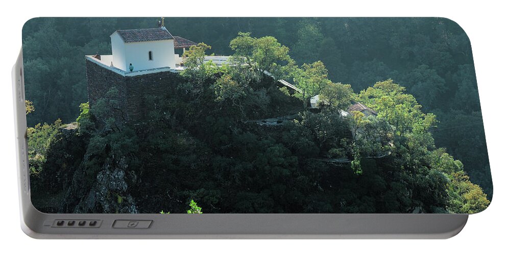 Lousa Portable Battery Charger featuring the photograph Mountain Chapel in Lousa by Angelo DeVal