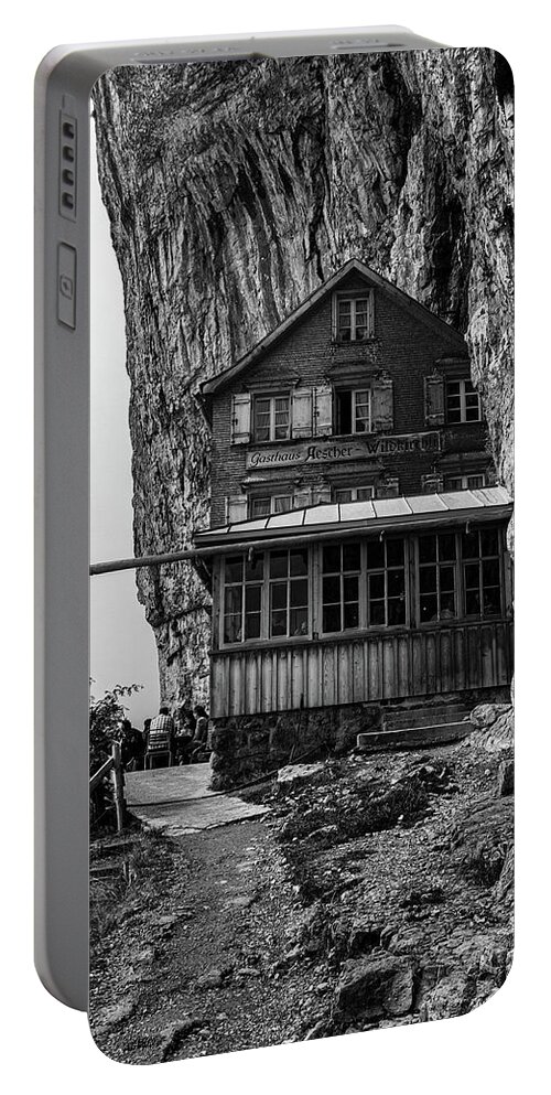 Nature Portable Battery Charger featuring the photograph Mountain inn Aescher-Wildkirchli by Andreas Levi