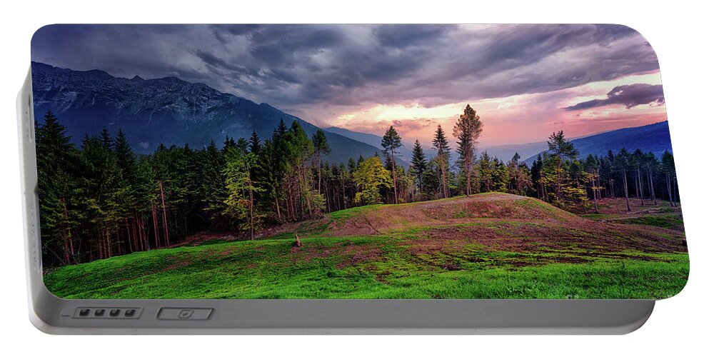 Panorama Portable Battery Charger featuring the photograph Mountain panorama by The P