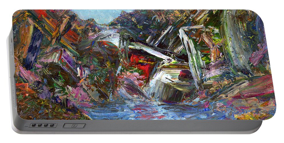 Mountains Portable Battery Charger featuring the painting Mountain Pool by James W Johnson