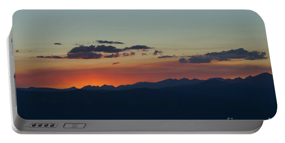 Sunset Portable Battery Charger featuring the photograph Mountain sunset 1 by Ken Kvamme
