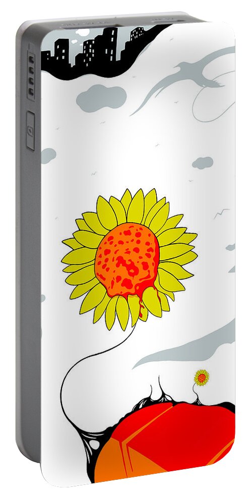 Sunflower Portable Battery Charger featuring the drawing Mourning Peace by Craig Tilley