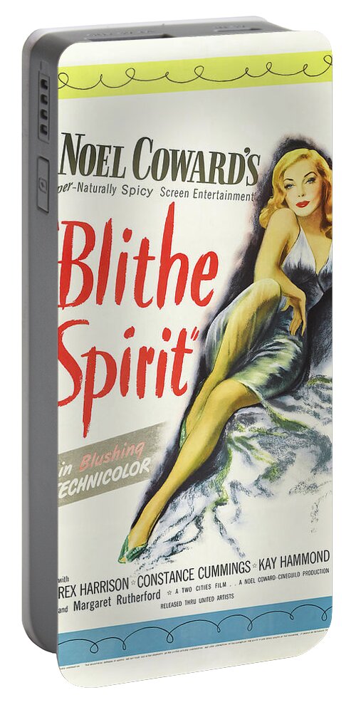 Blithe Portable Battery Charger featuring the mixed media Movie poster for ''Blithe Spirit'', 1945 by Stars on Art