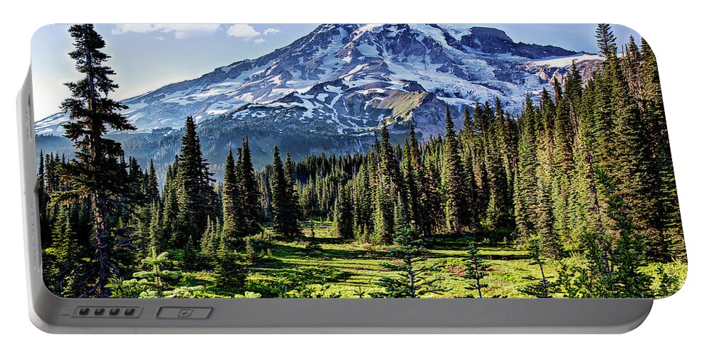 Mt-rainer Portable Battery Charger featuring the photograph Mt. Rainer by Gary Johnson