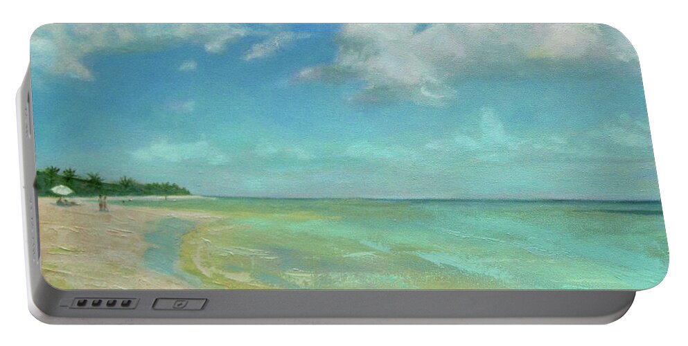 Relax Portable Battery Charger featuring the painting Much Needed by Robie Benve