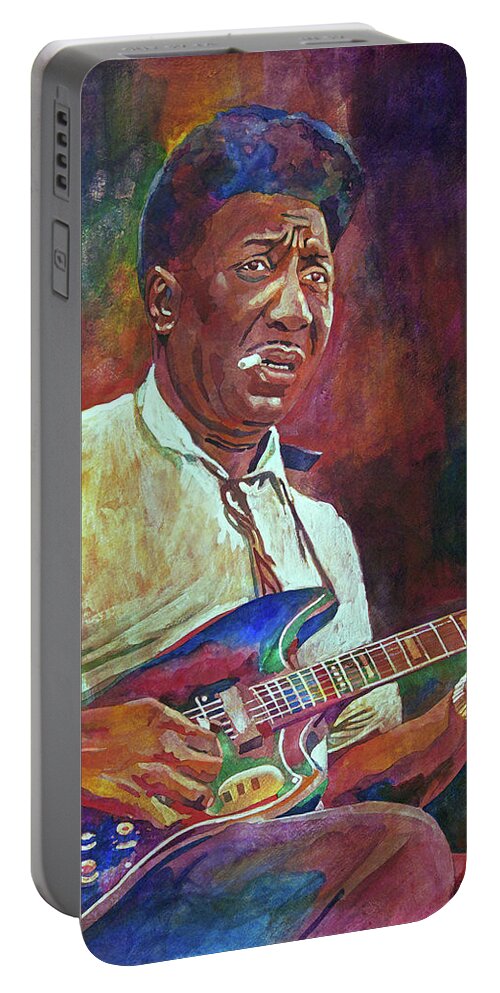 Blues Legend Portable Battery Charger featuring the painting Muddy Waters by David Lloyd Glover