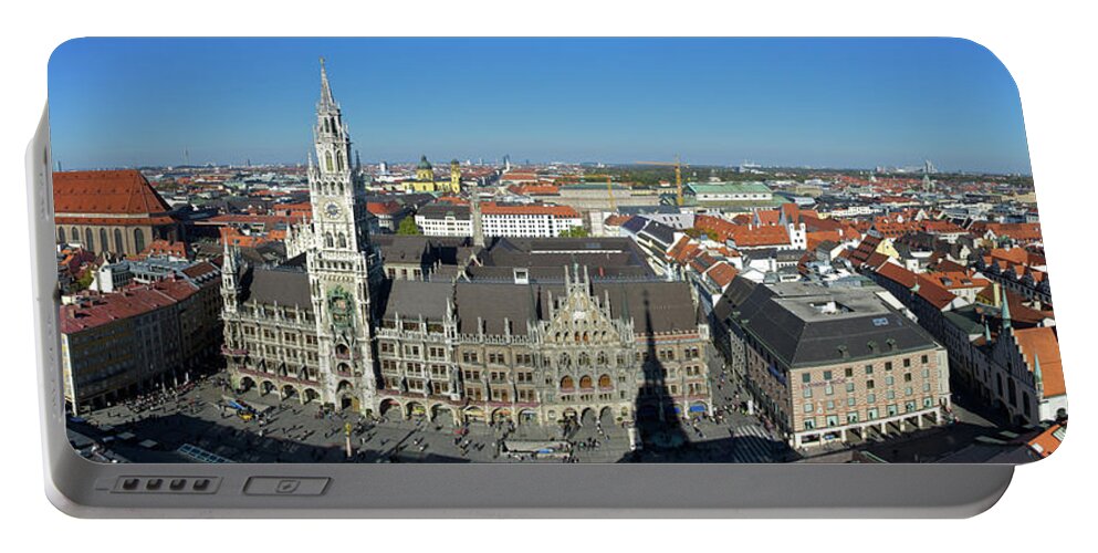 Munich Portable Battery Charger featuring the photograph Munich Old Town Panorama by Sean Hannon