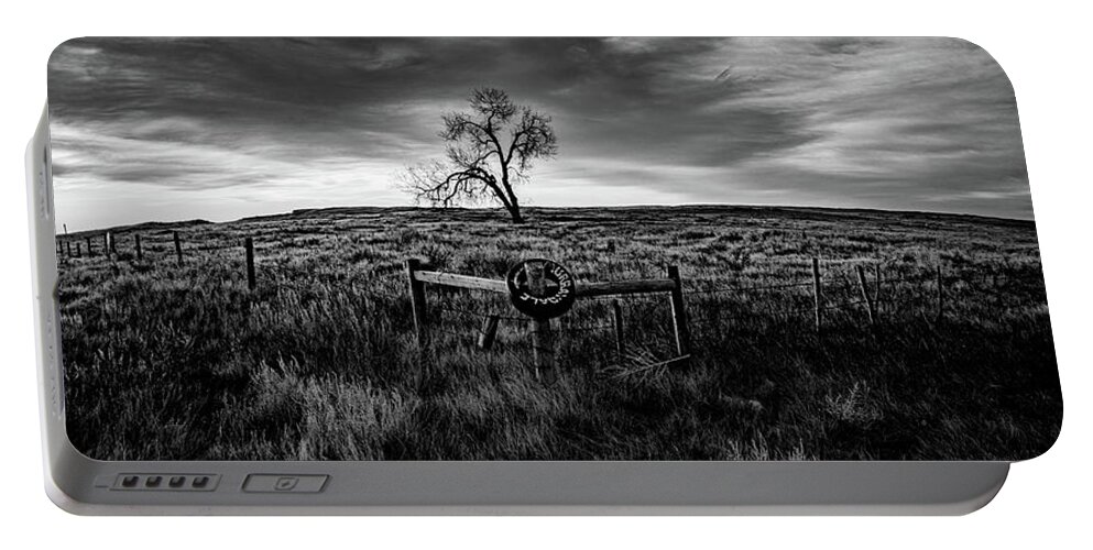  Portable Battery Charger featuring the photograph Murray Tree Monochrome by Darcy Dietrich