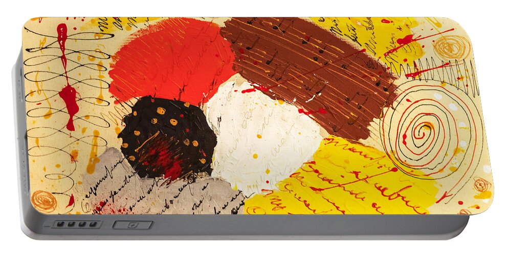 Russian Artists New Wave Portable Battery Charger featuring the painting Music and Poetry Abstract by Tatiana Irbis
