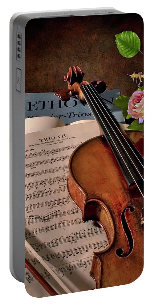 Strad Portable Battery Charger featuring the photograph Music Is The Universal Language by Endre Balogh