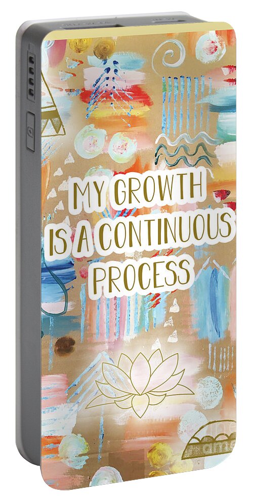My Growth Is A Continuous Process Portable Battery Charger featuring the mixed media My Growth is a continuous Process by Claudia Schoen
