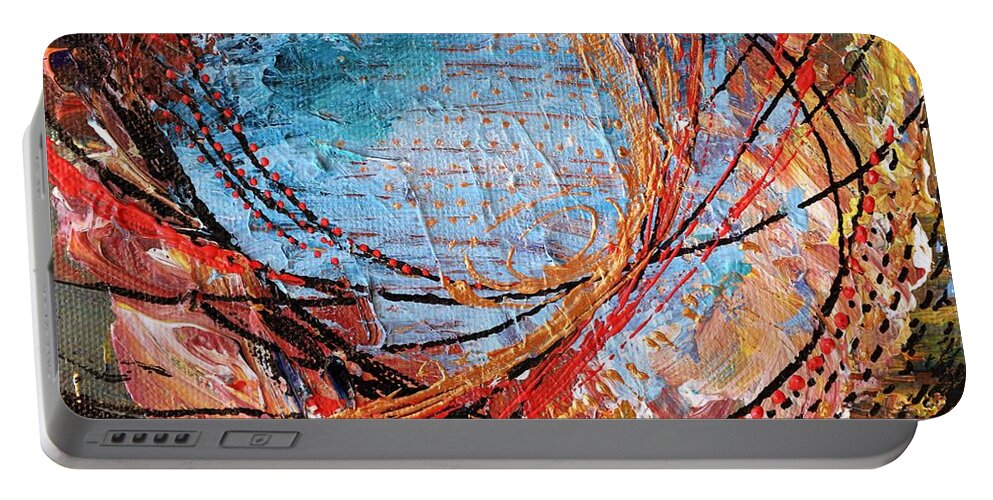 Spirit Portable Battery Charger featuring the painting My Palette #4. Horizontal by Elena Kotliarker