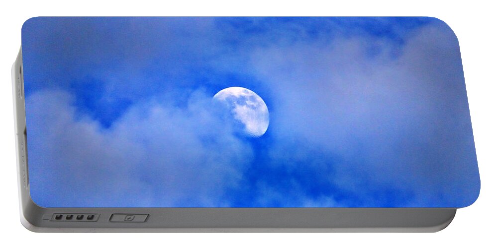 Moon Portable Battery Charger featuring the photograph Mysterious Moon by Mary Walchuck