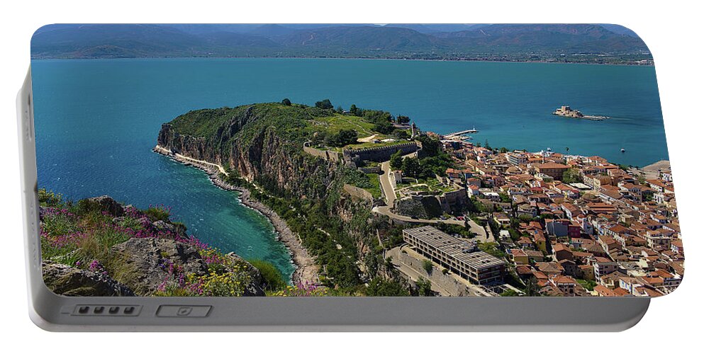 Nafplio Portable Battery Charger featuring the photograph Nafplio in Spring by Sean Hannon