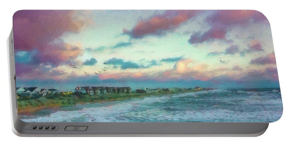 Note Card Portable Battery Charger featuring the photograph Nags Head Morning by Ches Black
