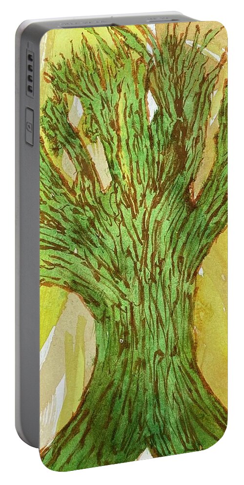 Trees Portable Battery Charger featuring the painting Naked Trees #4 by Anjel B Hartwell