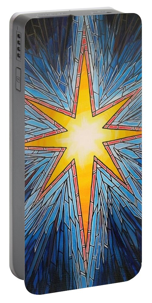 Christmas Portable Battery Charger featuring the painting Natal Star by Jim Harris