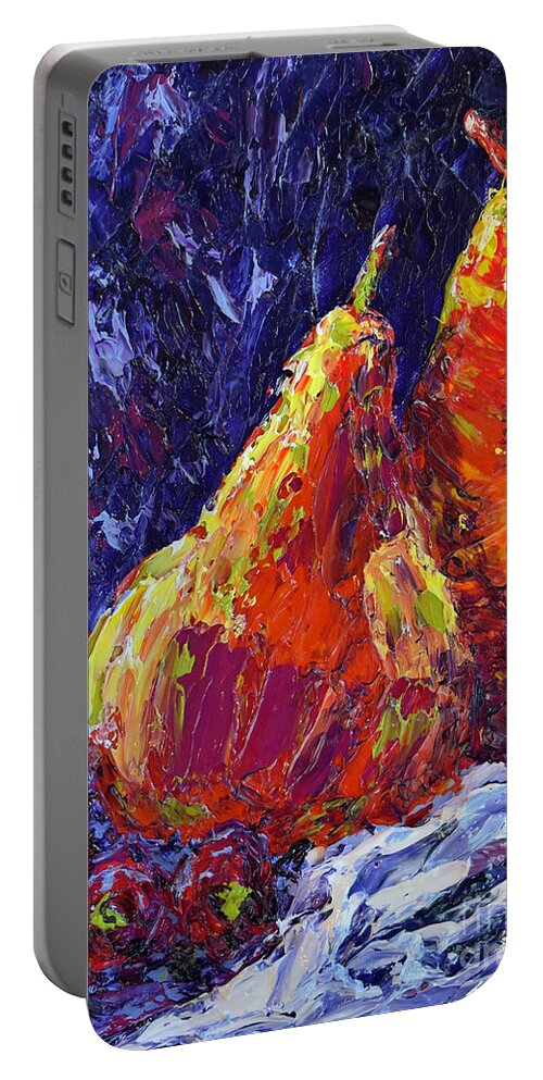 Still Life Portable Battery Charger featuring the painting Nature's Bounty by Linda Donlin
