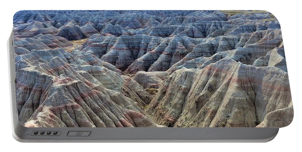 Badlands National Park Portable Battery Charger featuring the photograph Blue Symphony by Rosanne Licciardi
