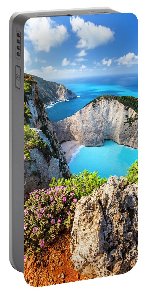 Greece Portable Battery Charger featuring the photograph Navagio Bay by Evgeni Dinev