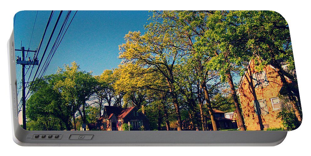 Documentary Photography Portable Battery Charger featuring the photograph Neighborhood Trees - Cross Process by Frank J Casella