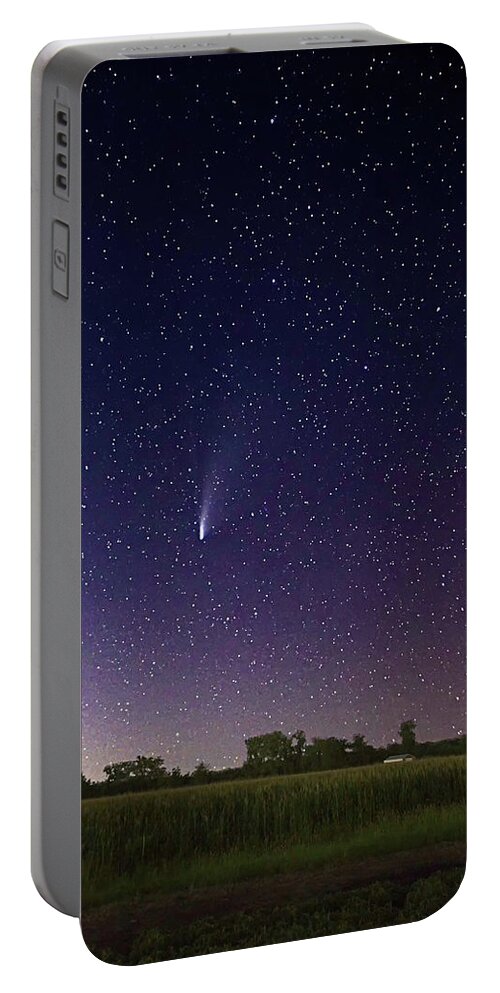 Neowise Comet Portable Battery Charger featuring the photograph Neowise Comet over Farmland by Harold Rau