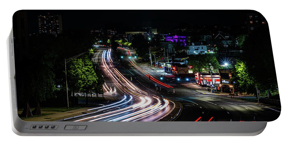 Getty Square Portable Battery Charger featuring the photograph Nepperhan at Night 1 by Kevin Suttlehan