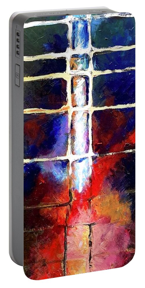 Acrylic Portable Battery Charger featuring the painting Neural Network by David Euler