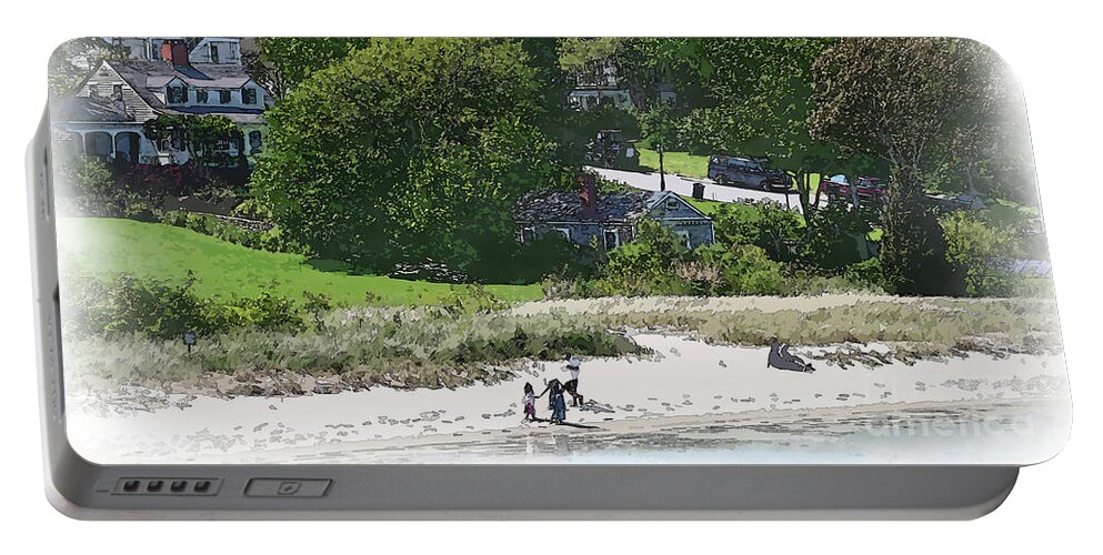 New-england Portable Battery Charger featuring the digital art New England Beach by Kirt Tisdale