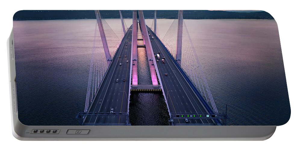 Tappan Zee Bridge Portable Battery Charger featuring the photograph New Tappan Zee Bridge by Susan Candelario