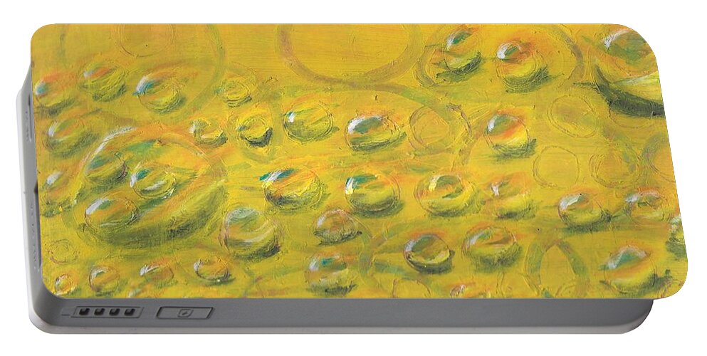 Rebirth Portable Battery Charger featuring the painting New Worlds Forming by Esoteric Gardens KN