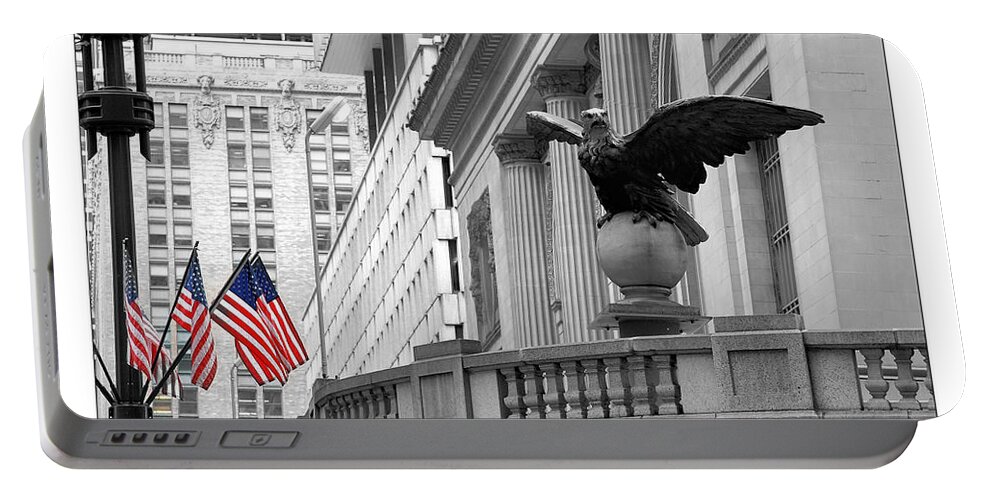 American Flags Portable Battery Charger featuring the photograph New York Proud - Poster Version by Steve Ember