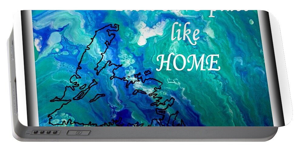 No Place Like Home Portable Battery Charger featuring the painting Newfoundland is Home by Barbara A Griffin