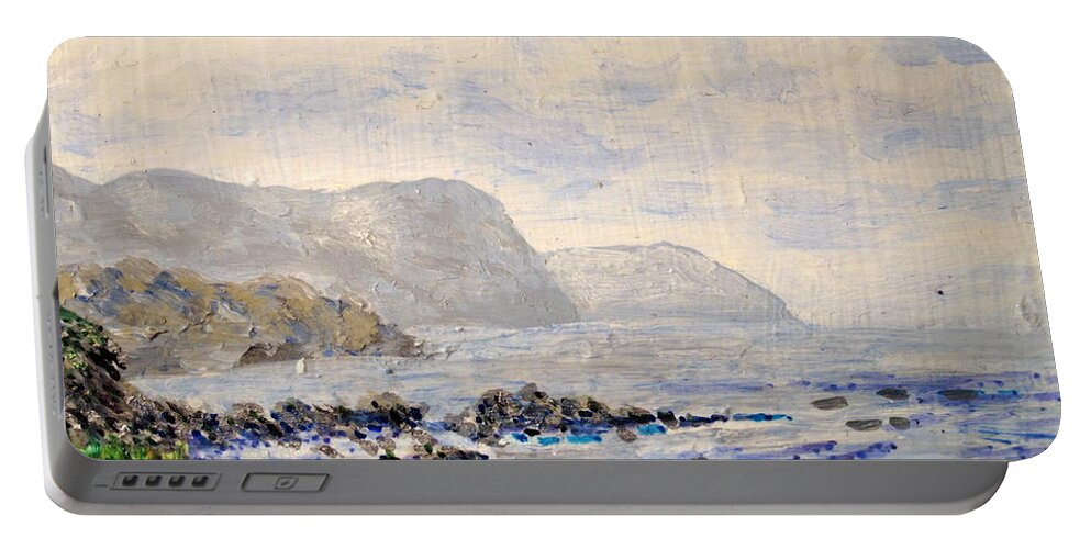 Newfoundland Portable Battery Charger featuring the painting Newfoundland - South From Rocky Harbour by Ian MacDonald