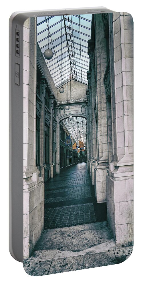 Ann Arbor Portable Battery Charger featuring the photograph Nichols Arcade by Phil Perkins