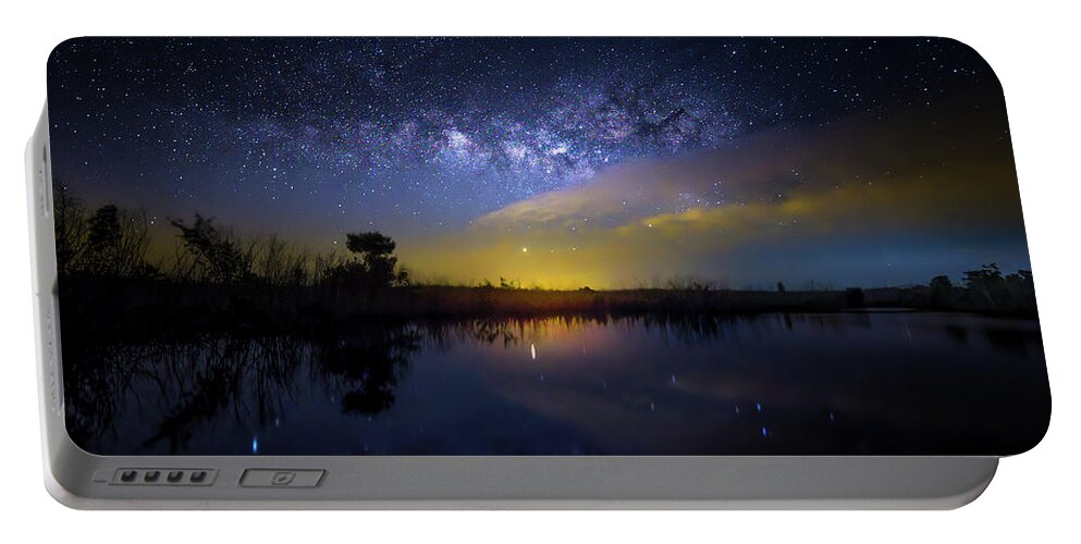 Milky Way Portable Battery Charger featuring the photograph Night at Crocodile Creek 2 by Mark Andrew Thomas