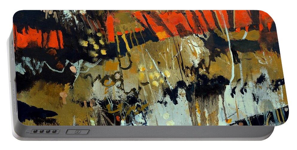 Abstract Portable Battery Charger featuring the painting Night aubade by Pol Ledent