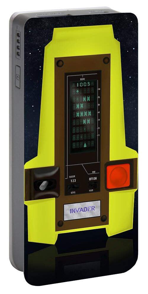 Arcade Portable Battery Charger featuring the painting Night Invaders by Mark Taylor