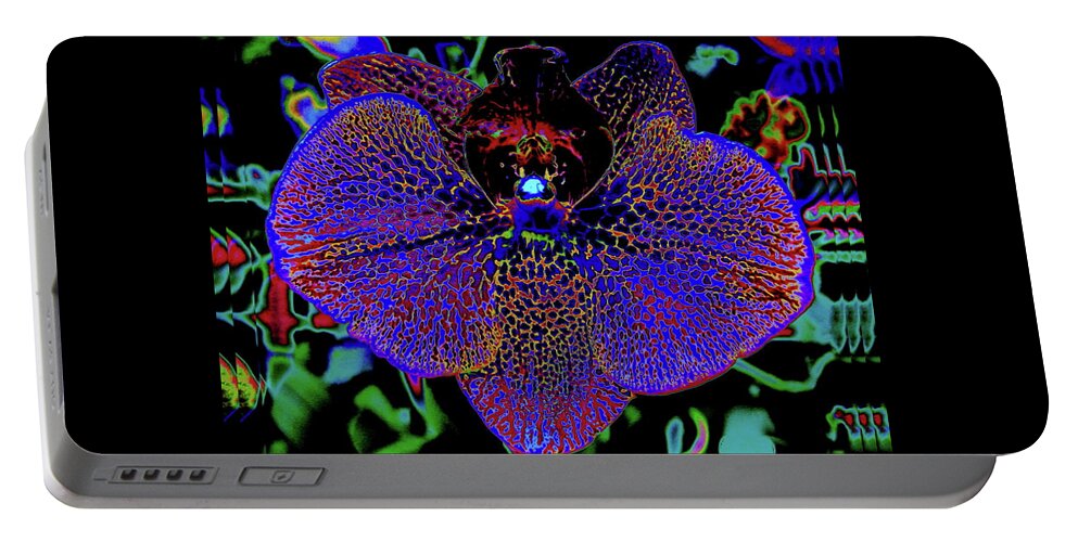 Flower Portable Battery Charger featuring the digital art Night Moth by Larry Beat