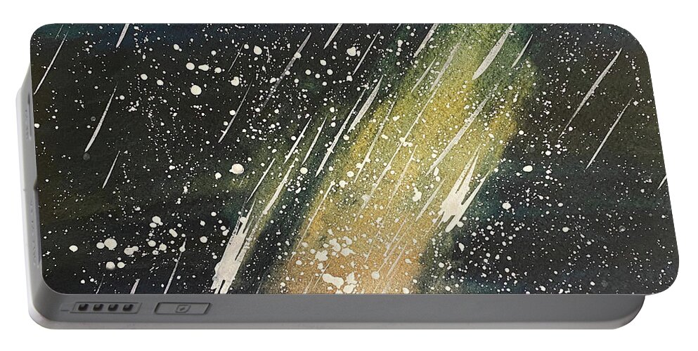 Stars Portable Battery Charger featuring the painting Night Sky by Lisa Neuman