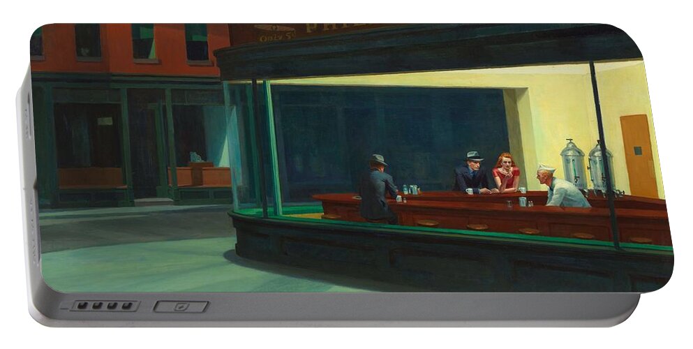  Portable Battery Charger featuring the painting Nighthawks #5 by Edward Hopper