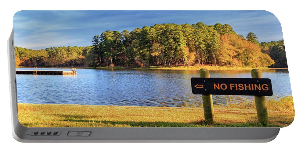 No Fishing Portable Battery Charger featuring the photograph No Fishing by James Eddy