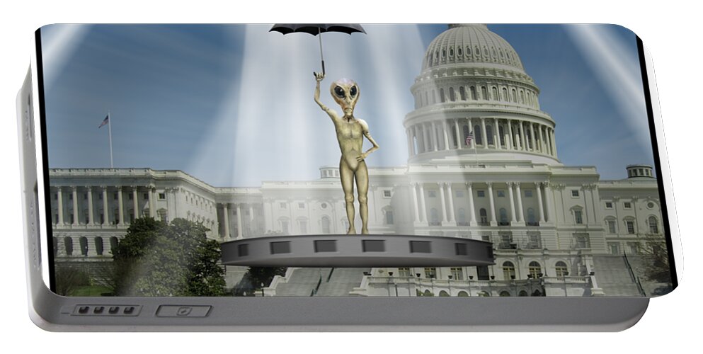 Washington Dc Portable Battery Charger featuring the photograph No Intelligent Life Here D C by Mike McGlothlen
