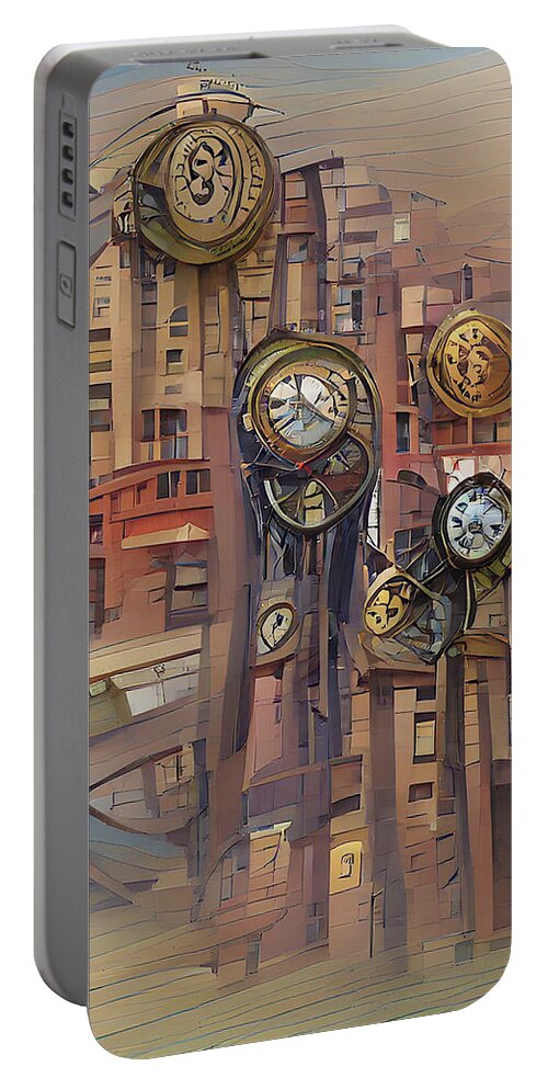 Richard Reeve Portable Battery Charger featuring the digital art No Time Left by Richard Reeve